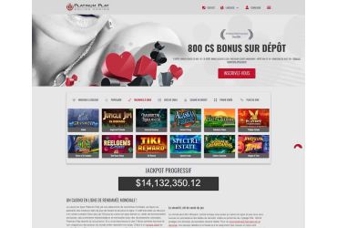 Casino Platinum Play - Liste des machines à sous
